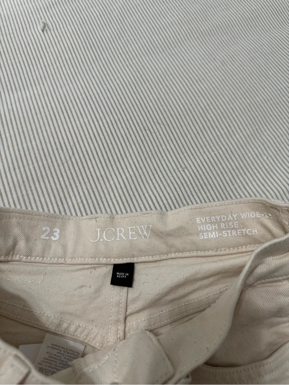 J. Crew Everyday Wide-Leg High-Rise Jeans in Cream